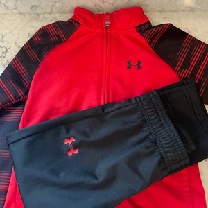 Boys size 4 Under Armour Zip up and pants set